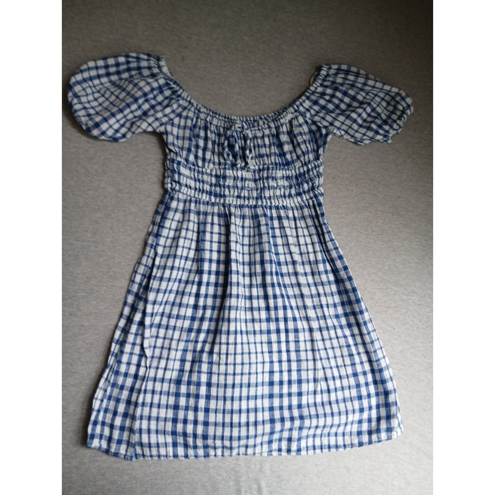 Urban Outfitters Dress XS Pixie Milkmaid Gingham Puff Sleeve Mini Cottage Boho